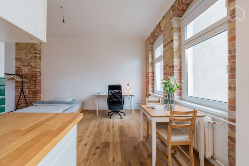 Bright and freshly renovated studio apartment with balcony in Neukölln
