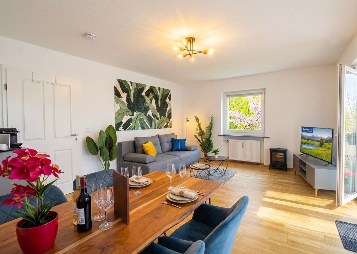 Near Regensburg/Walhalla: Balcony | 3 Rooms | Kitchen | Electric Fireplace | Nintendo Switch | Parki - 8