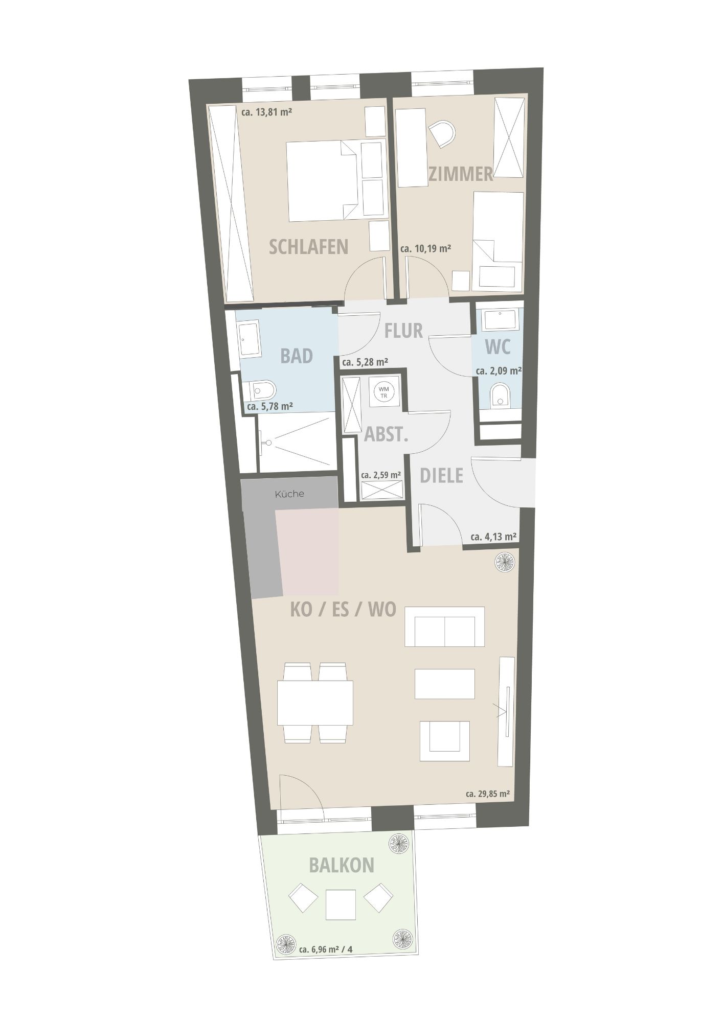  Cozy & Stylish Living In Lüneburg – 3-Room Apartment Near City Center, Theater, Salü Spa & Hospital  -  Cozy & Stylish Living in Lüneburg – 3-Room Apartment near City Center, Theater, Salü Spa & Hospital  - Gallery -  1