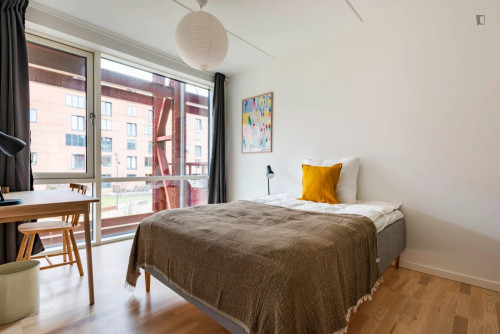 Bright single bedroom in shared flat in Valby