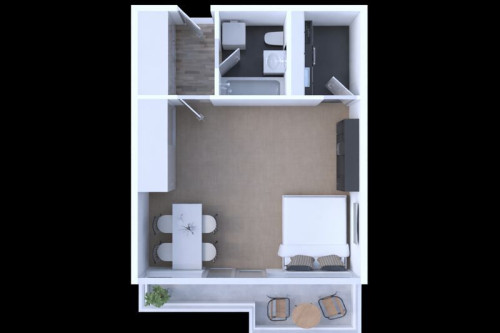 Central one-room apartment with amazing view