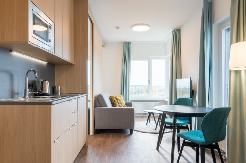 Modern 2-Room Apartment with Stunning Views in Central Berlin Mitte | Fitness, Concierge & Co-Working Amenities
