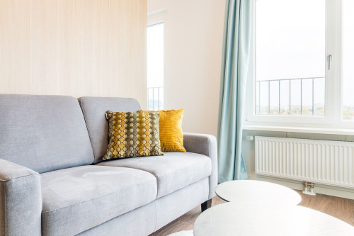 Modern 2-Room Apartment with Stunning Views in Central Berlin Mitte | Fitness, Concierge & Co-Working Amenities