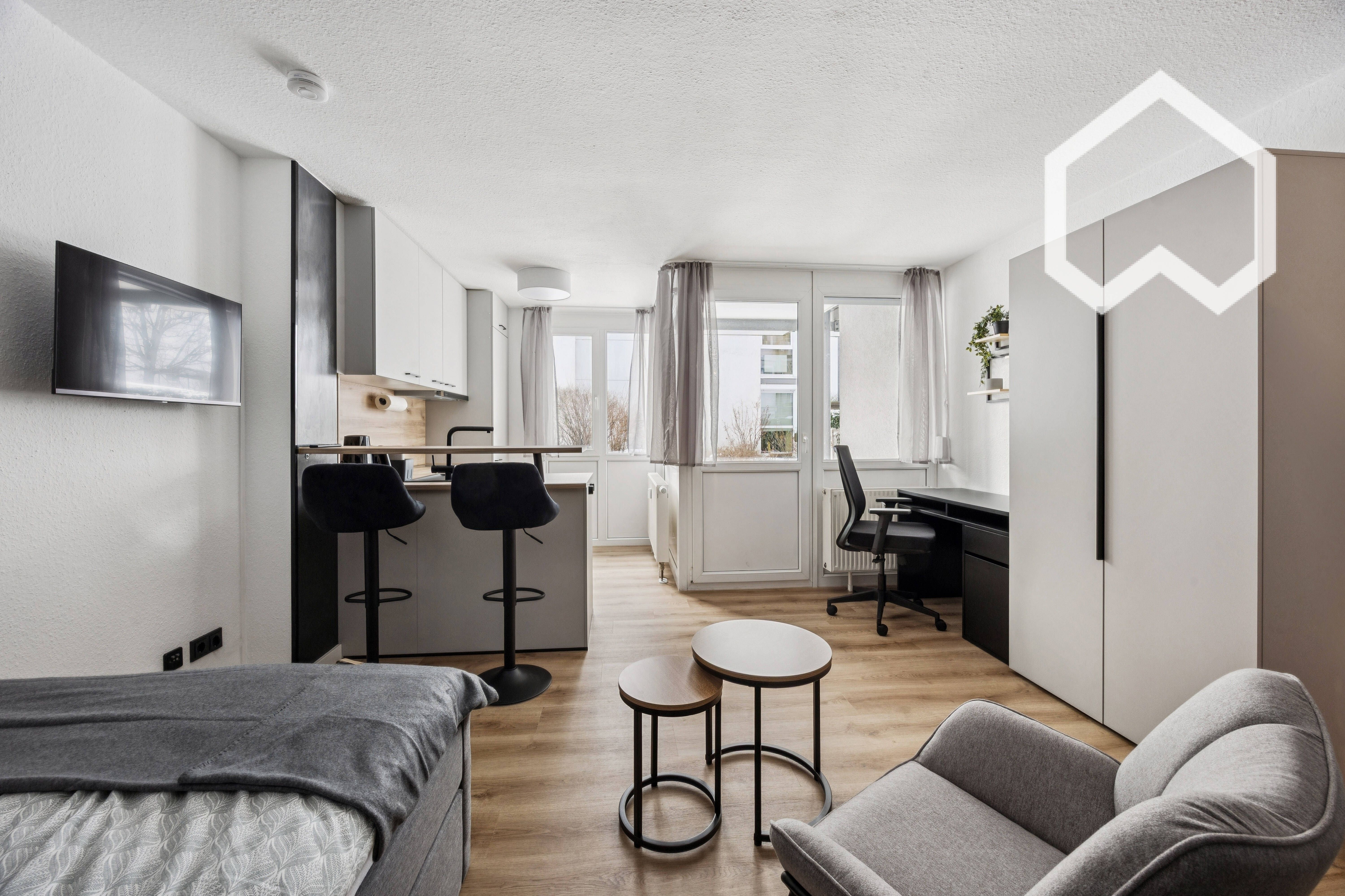  Modern, Freshly Renovated 1‑bedroom Studio With Terrace & Underground Parking – Ludwigsburg  -  Modern, freshly renovated 1‑bedroom studio with terrace & underground parking – Ludwigsburg  - Gallery -  5