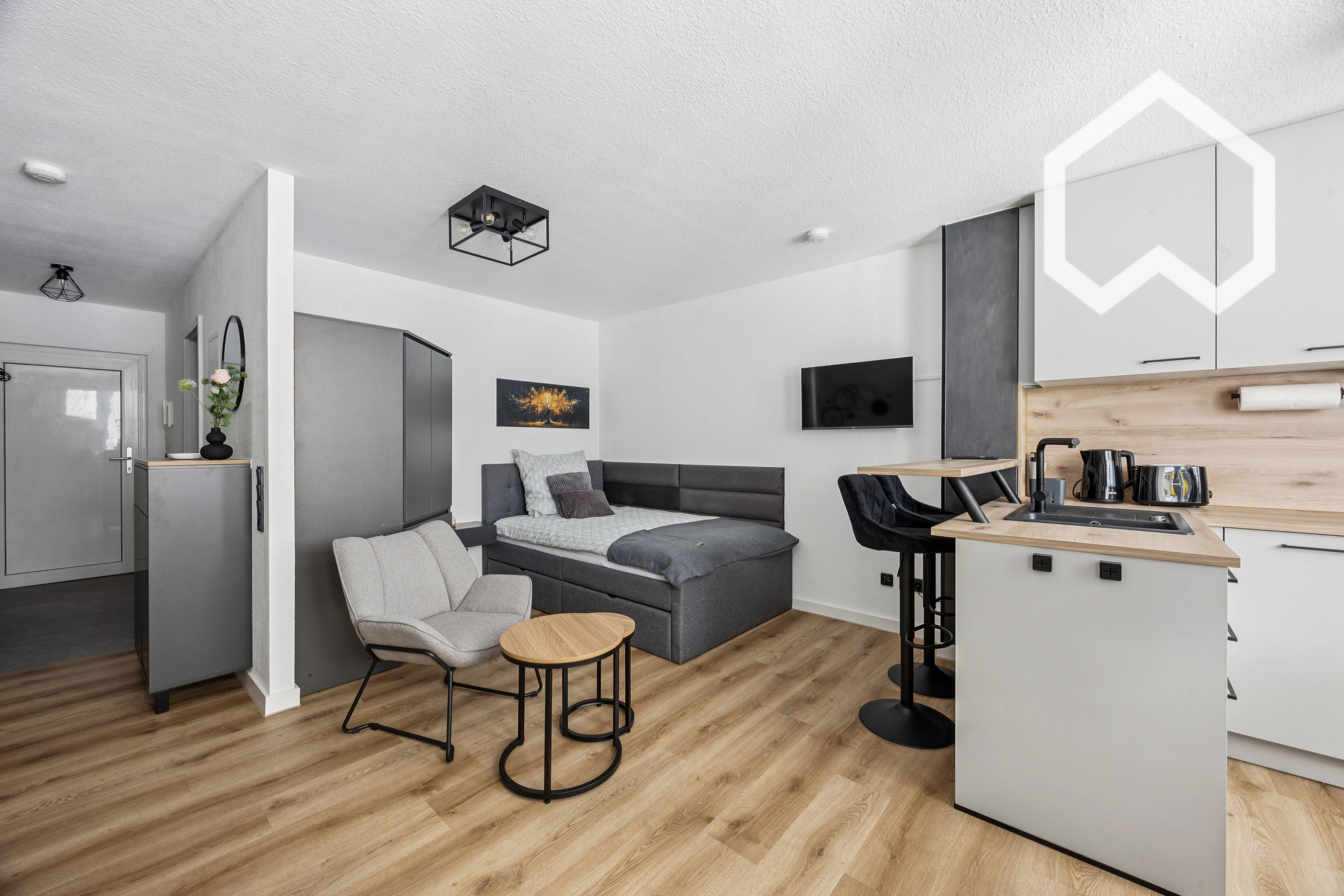  Modern, Freshly Renovated 1‑bedroom Studio With Terrace & Underground Parking – Ludwigsburg  -  Modern, freshly renovated 1‑bedroom studio with terrace & underground parking – Ludwigsburg  - Gallery -  3