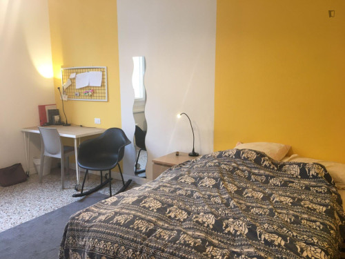 Bright double bedroom in spacious apartment in central Bologna