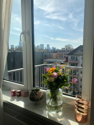 Fully Furnished 3-Room Apartment with Skyline View & 2 Home-Office Spaces – Central Frankfurt