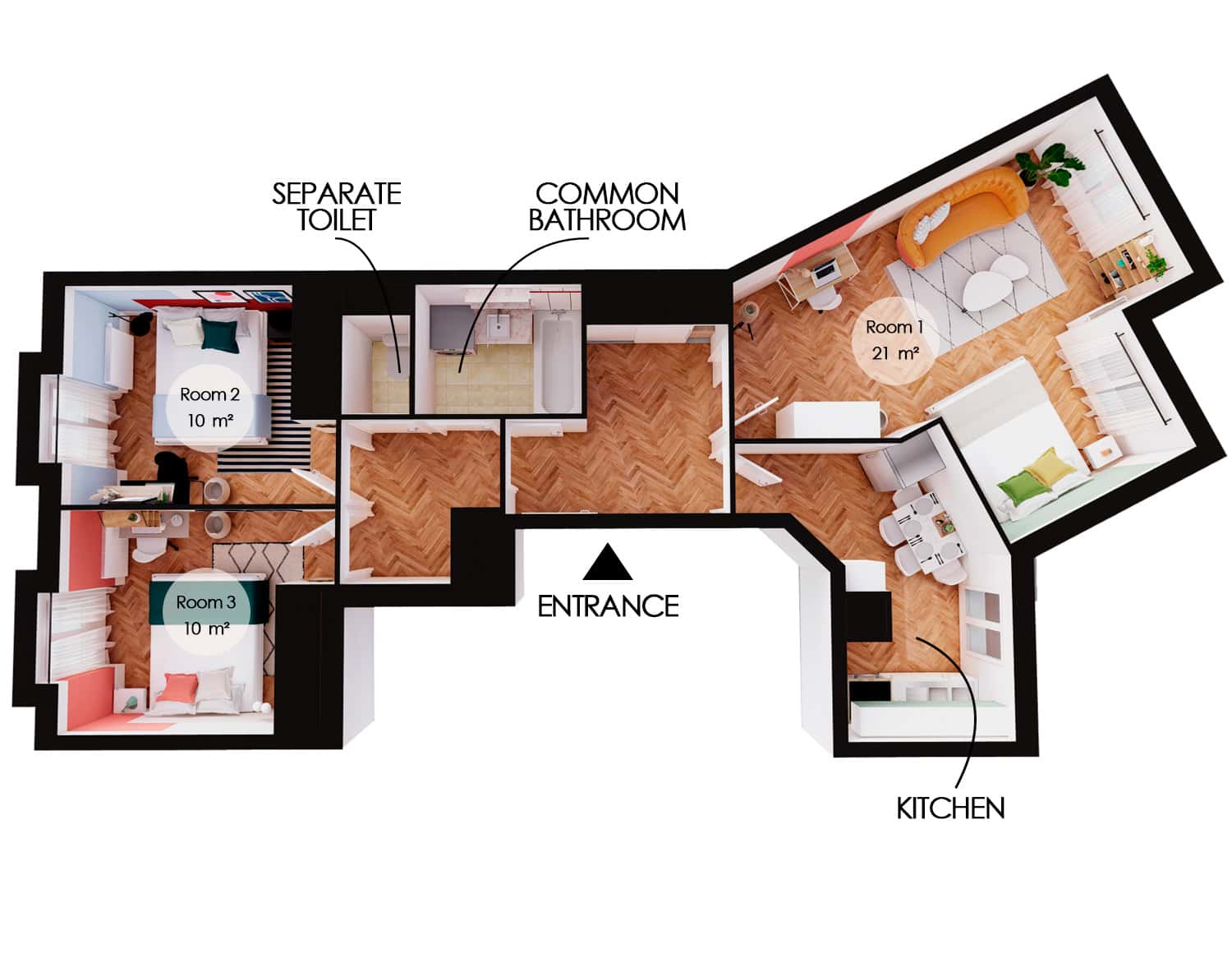  Single Room  -  Cozy 10 m² bedroom to rent in SaintDenis  - Gallery -  4