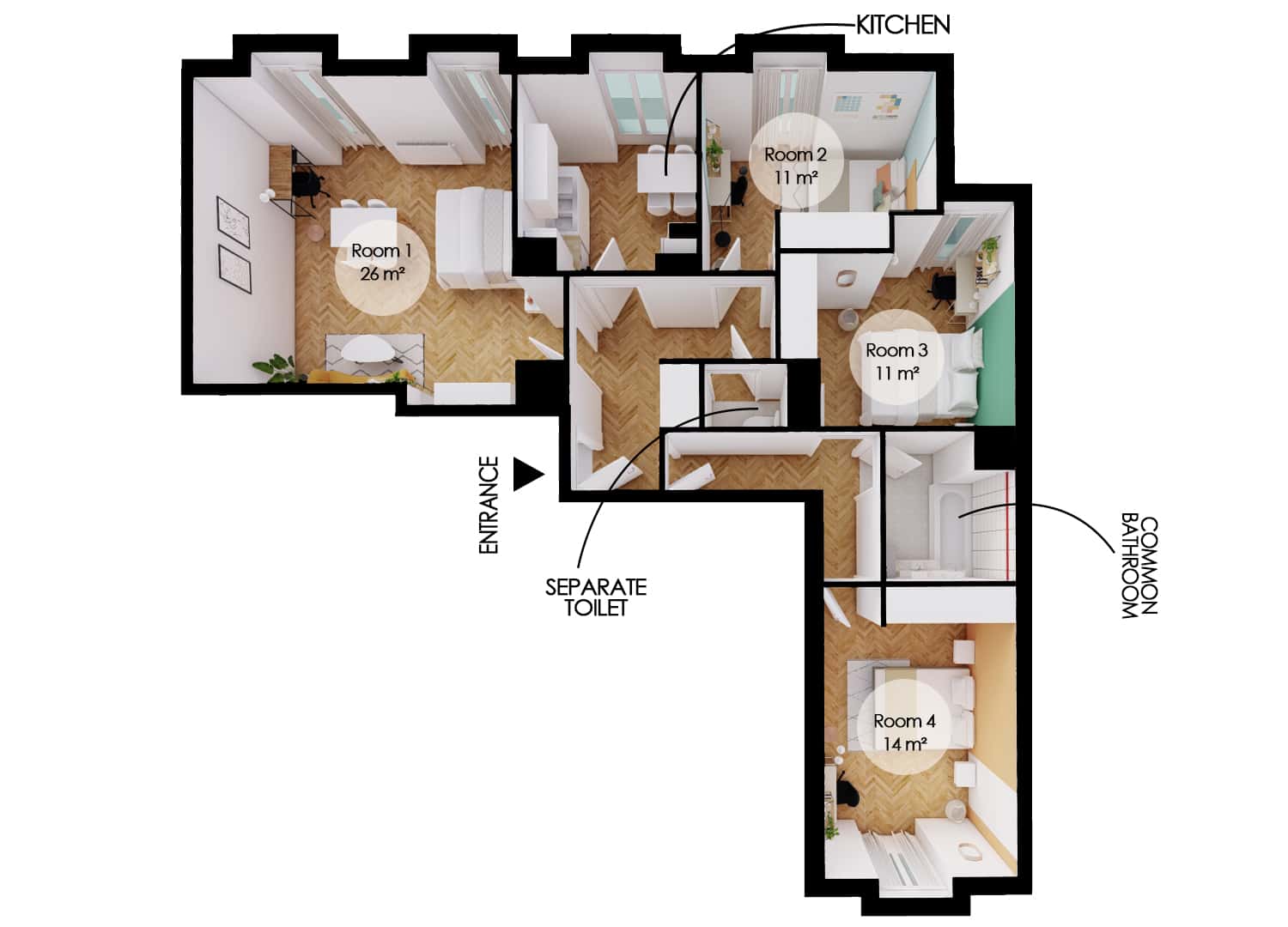  Single Room  -  Nice 10 m² bedroom for rent in SaintDenis  - Gallery -  2