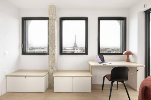 Breezy single ensuite bedroom with a kitchenette, in 15th arrondissement