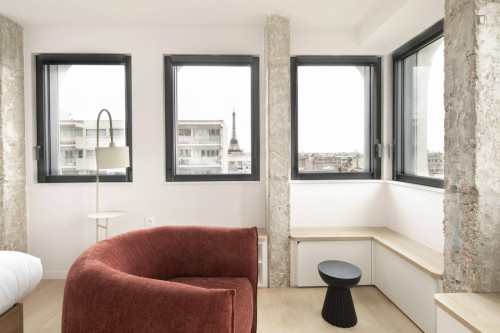 Elegant single ensuite bedroom with kitchenette, in 15th arrondissement