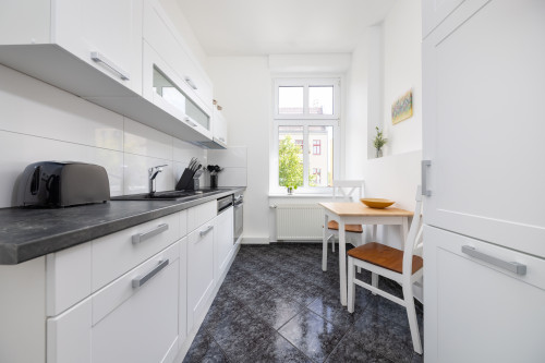 Modern, newly furnished flat with balcony in a historic old building in Berlin-Neukölln