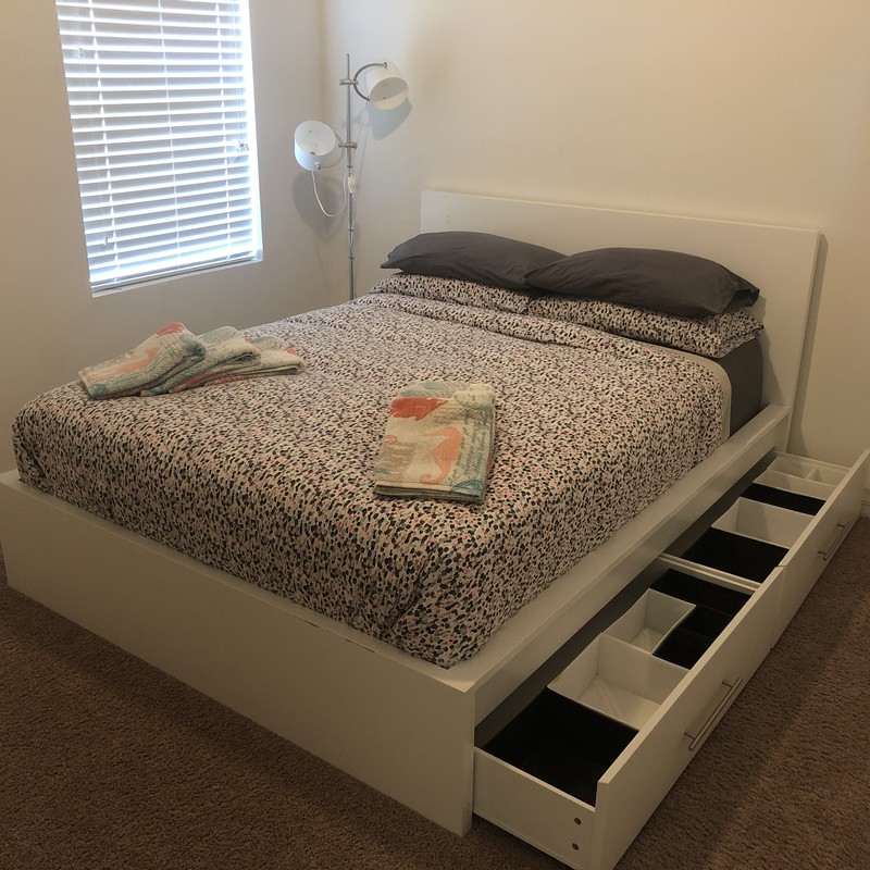 Bedroom 1 - Queen Size Bed With Pillow Top Mattress & 55” Flatscreen TV(Single Bed) - 1
