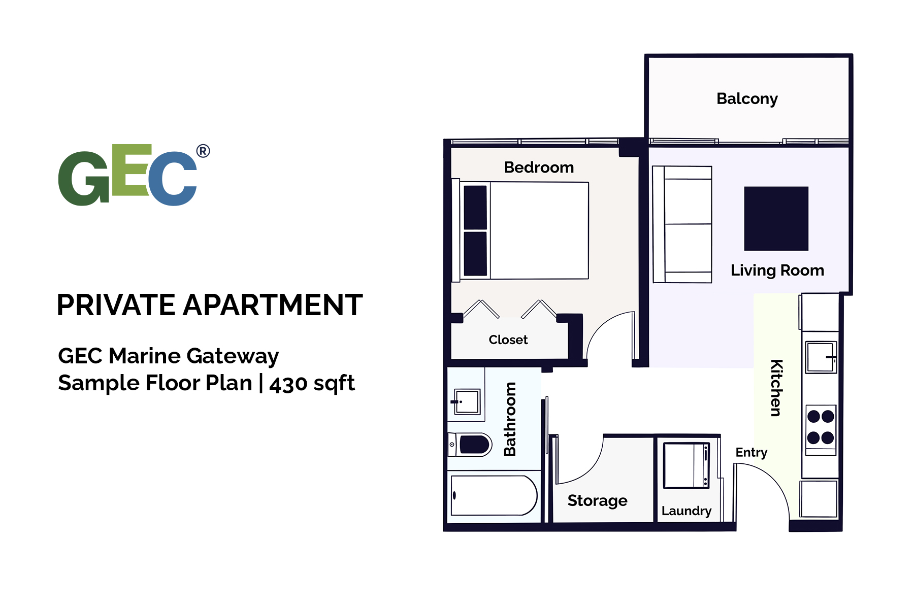  One Bedroom Apartment  -  Marine Gateway  - Gallery -  3