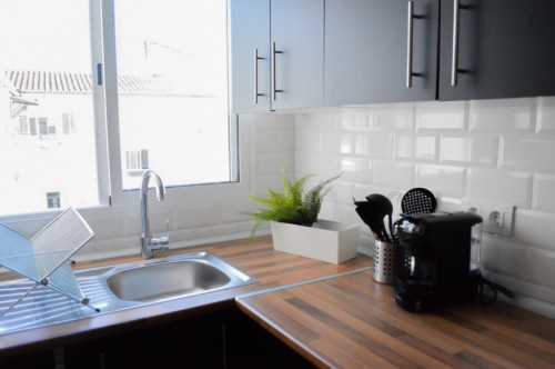 Bright single ensuite bedroom in a 3-bedroom apartment near Amistat-Casa de Salut metro station