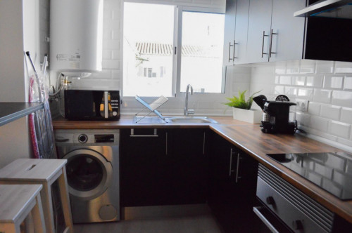 Bright single ensuite bedroom in a 3-bedroom apartment near Amistat-Casa de Salut metro station