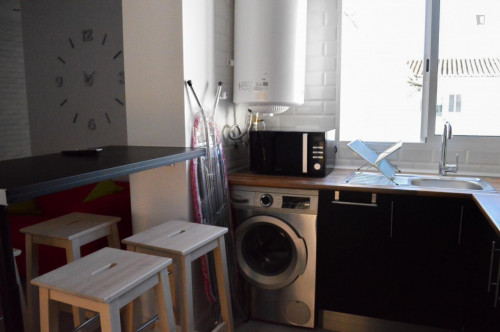 Bright single ensuite bedroom in a 3-bedroom apartment near Amistat-Casa de Salut metro station