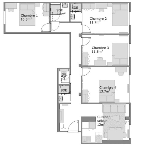 Choisy Gambetta - Private Studio (1) - Floorplans