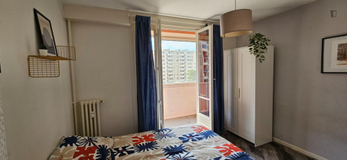 Bright double bedroom near Gratte Ciel metro