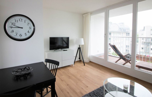 2-Room business apartment right at Checkpoint Charlie with a large balcony and view over Berlin