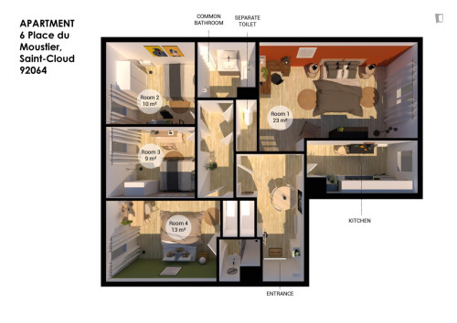 Move into this room of 10 m² - SCL02