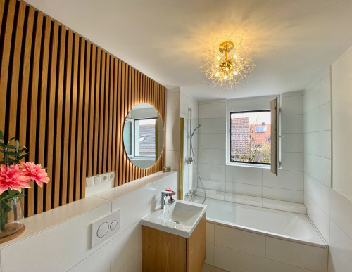 First occupancy! High-quality, fully furnished 2-room new-built apt.,, 5mins walk to S-Bahn, e-charging station, free Wi-Fi