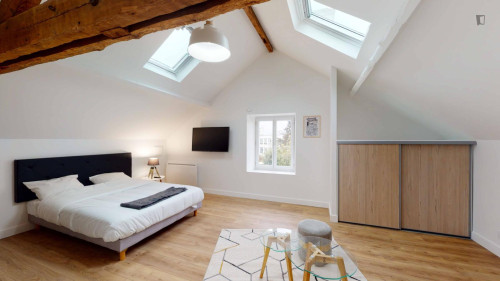 Bright double ensuite bedroom near Le Rocher d'Enfer