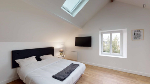 Bright double ensuite bedroom near Le Rocher d'Enfer
