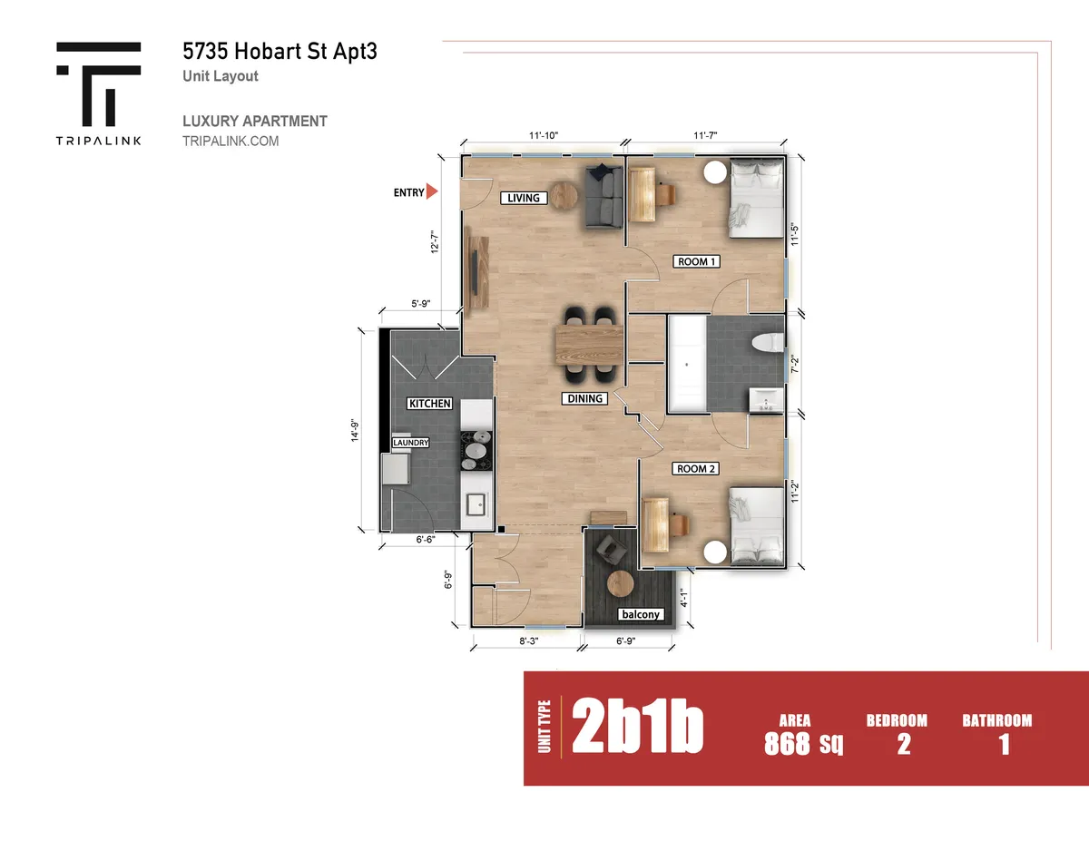  Apt 3  -  5735 - 5737 Hobart St, Pittsburgh, PA 15217  - Gallery -  12