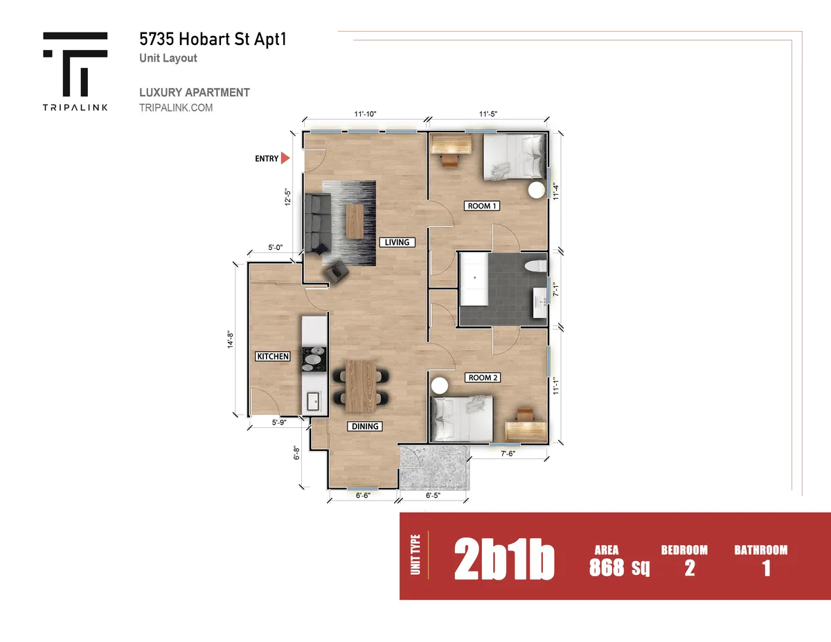  Apt 1  -  5735 - 5737 Hobart St, Pittsburgh, PA 15217  - Gallery -  20