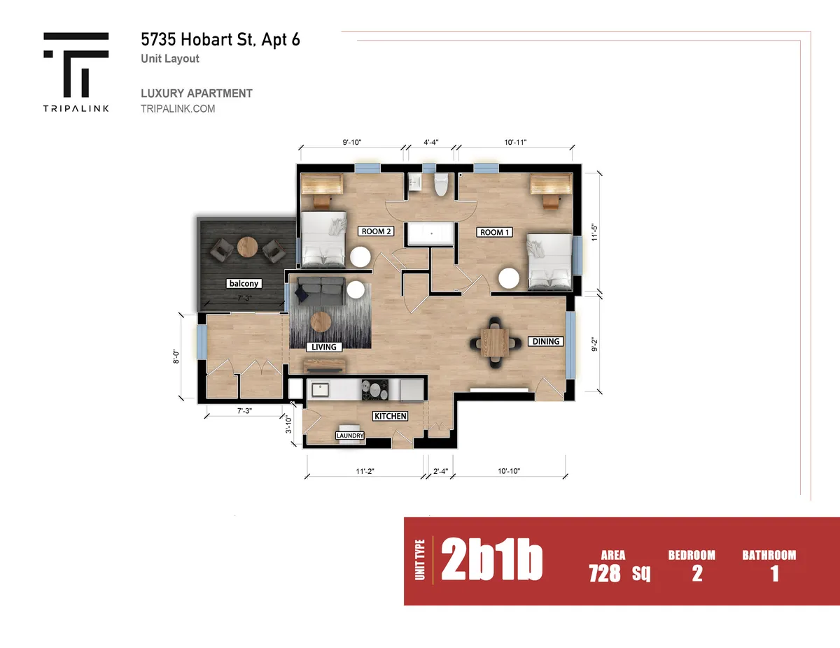  Apt 6  -  5735 - 5737 Hobart St, Pittsburgh, PA 15217  - Gallery -  2