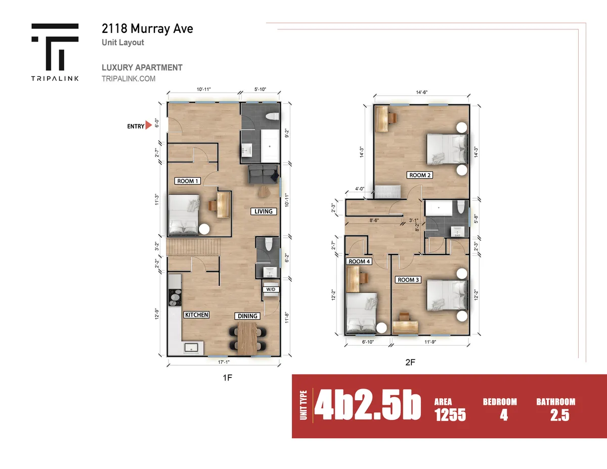 4 Beds 2.5 Baths - 2118 Murray Ave - Gallery - 3