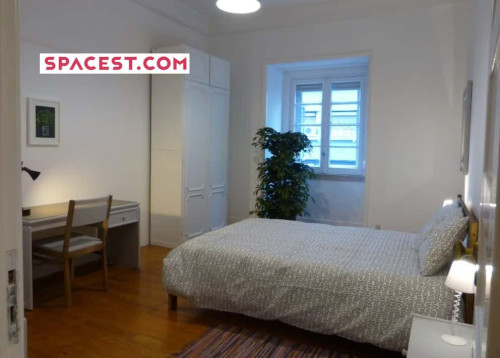 Bright room in a 6-bedroom apartment in Saldanha, Lisbon - VH I - Room 2