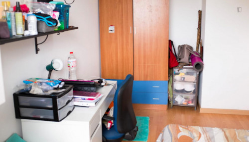 Bright double bedroom in a 3-bedroom apartment near Trinitat Nova metro station