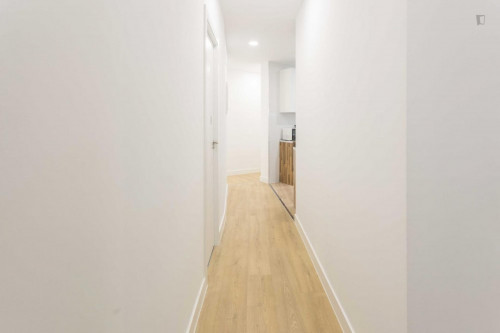 Tasteful double bedroom in a student flat, in Arguelles