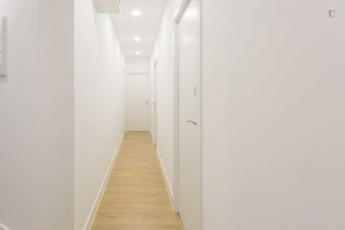 Tasteful double bedroom in a student flat, in Arguelles