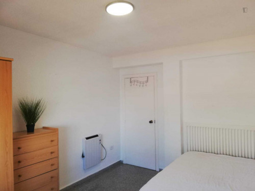 Bright double bedroom in a 3-bedroom apartment near Aragó metro station