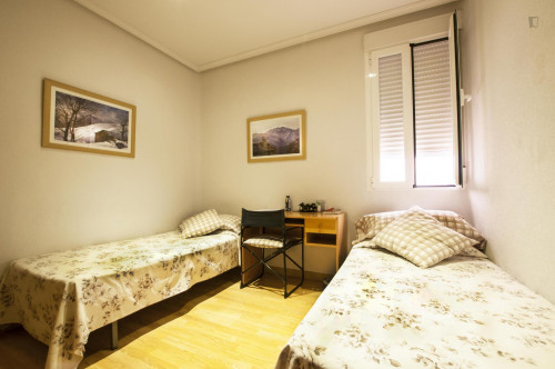 Twin bedroom in a 3-bedroom flat, in the Arapiles neighbourhood