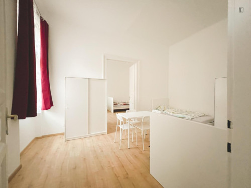 Bed in a comfy twin bedroom, in Újlipótváros