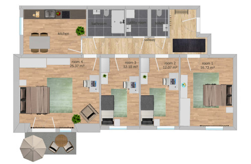 Ginhardtstraße 40 - 7.OG / Zimmer 1