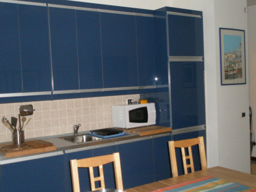 Single bedroom, with private bathroom and balcony, in 2-bedroom apartment