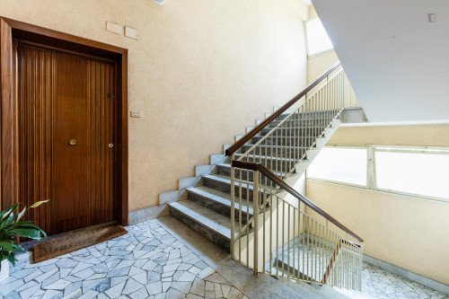 Homely single bedroom with balcony close to the UR Magliana train station