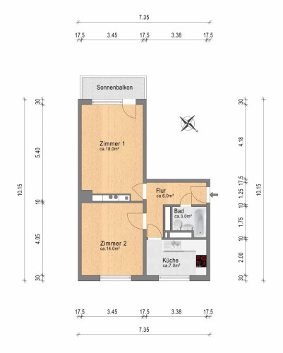 Charming apartment with sunny balcony in Plänterwald