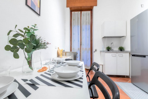 Bed in a twin bedroom, in a 4-bedroom apartment near IED Istituto Europeo di Design