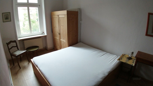 Cozy apartment with living room, balcony, bedroom, bathroom, kitchen in an old building in Pankow, Berlin
