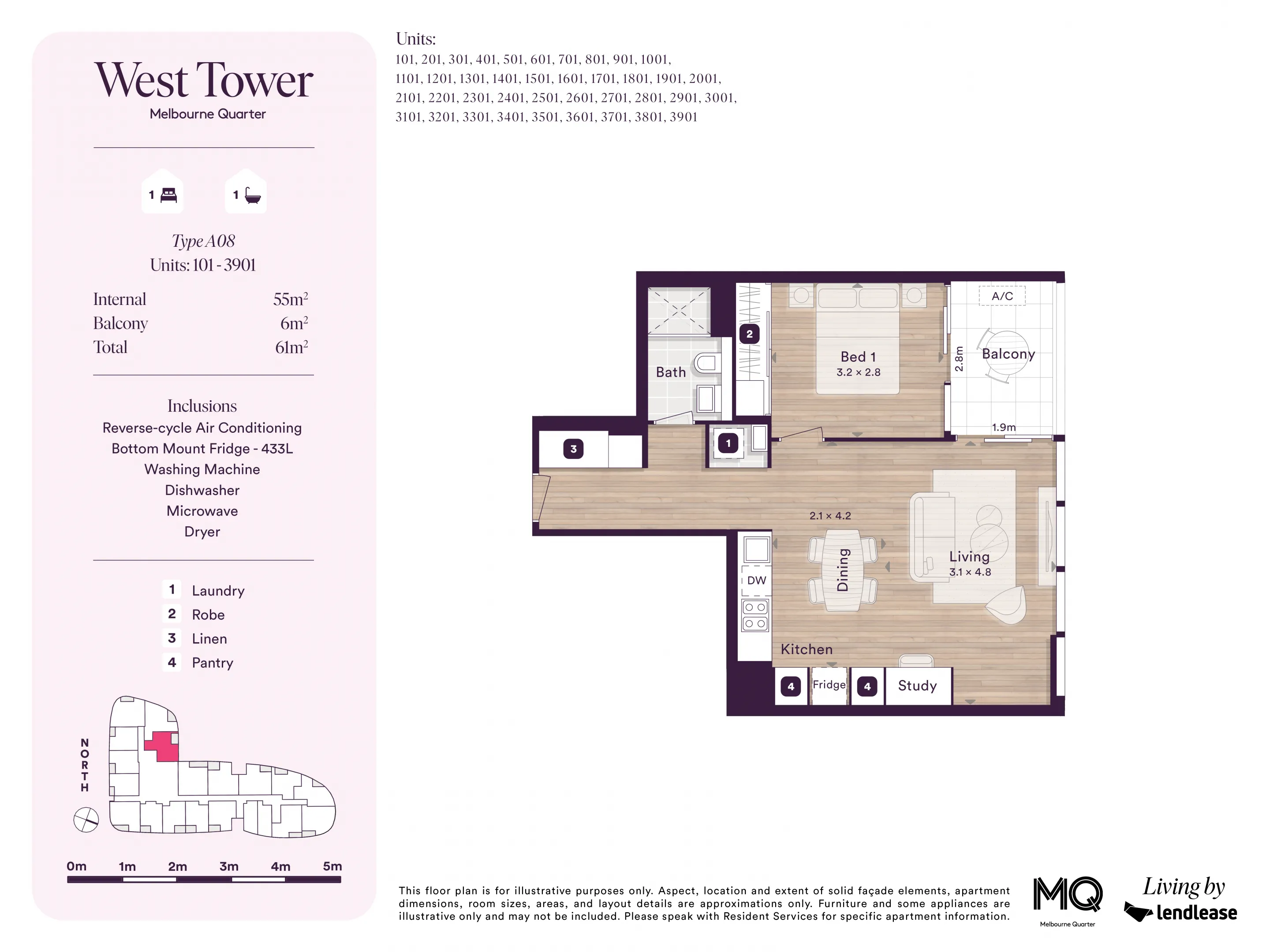  1 Bedroom, 1 Bathroom With Study Desk  -  West Tower, Melbourne Quarter  - Gallery -  8
