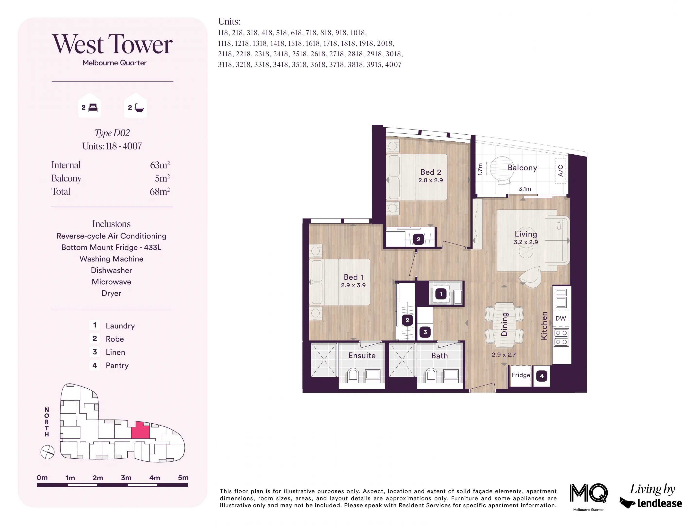  2 Bedroom, 2 Bathroom  -  West Tower, Melbourne Quarter  - Gallery -  6