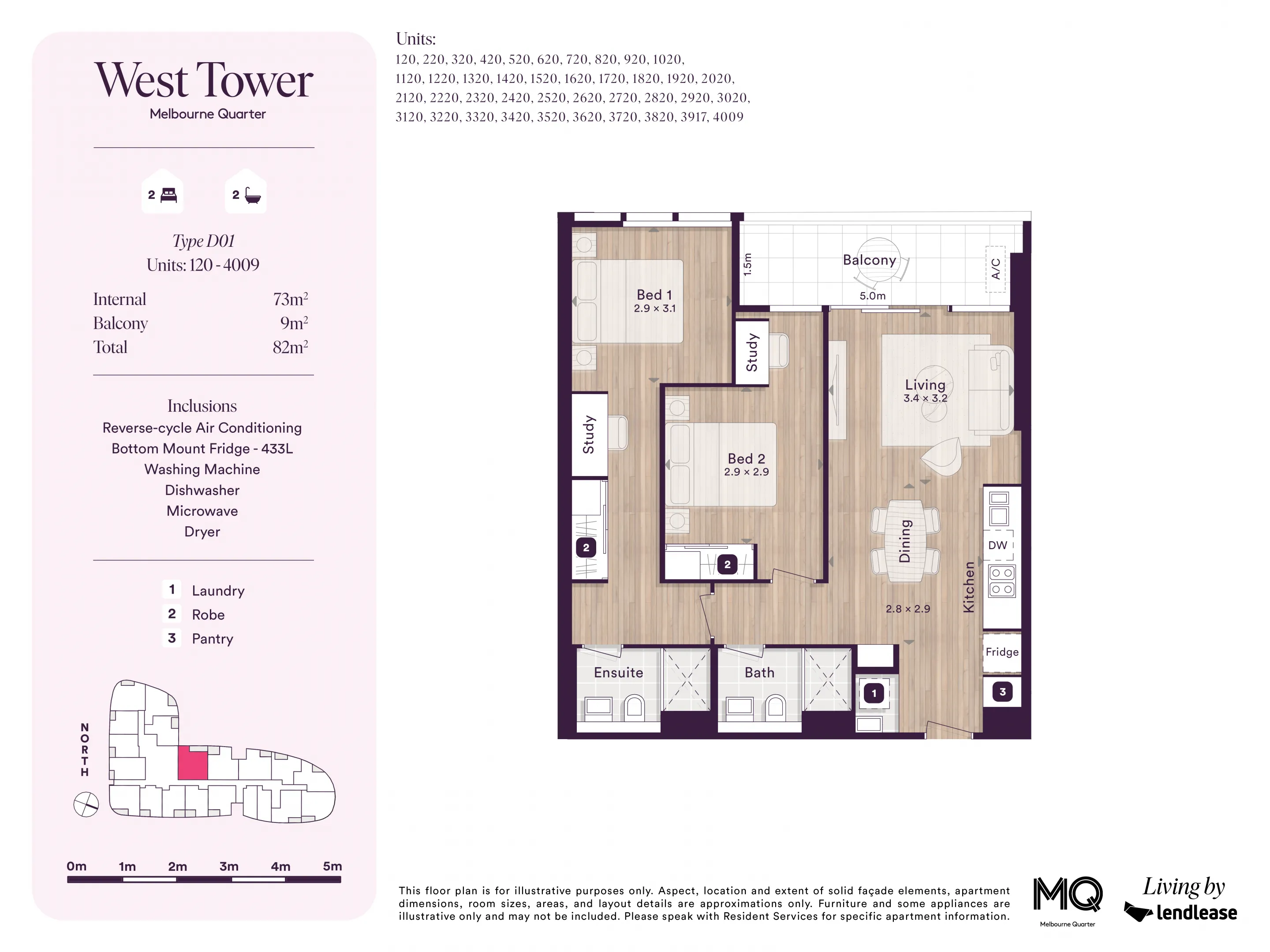  2 Bedroom, 2 Bathroom With 2 Study Nooks  -  West Tower, Melbourne Quarter  - Gallery -  7