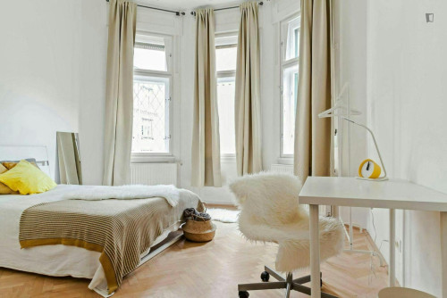 Very cool double bedroom in District VII.