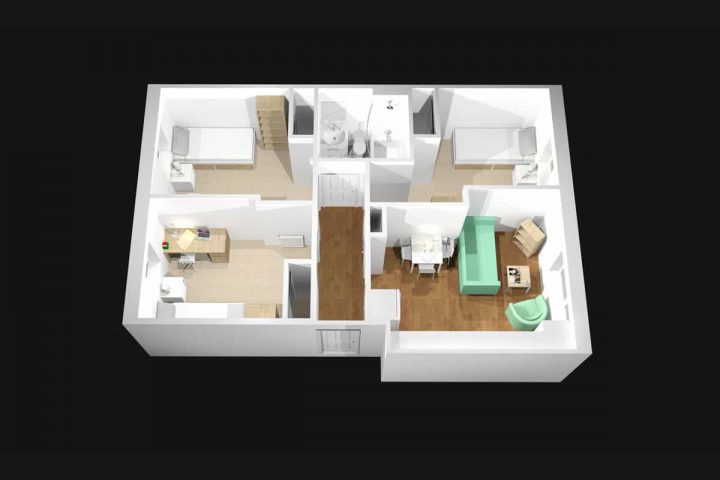  Standard - 3 Bed Flat  -  Trinity Court  - Gallery -  3